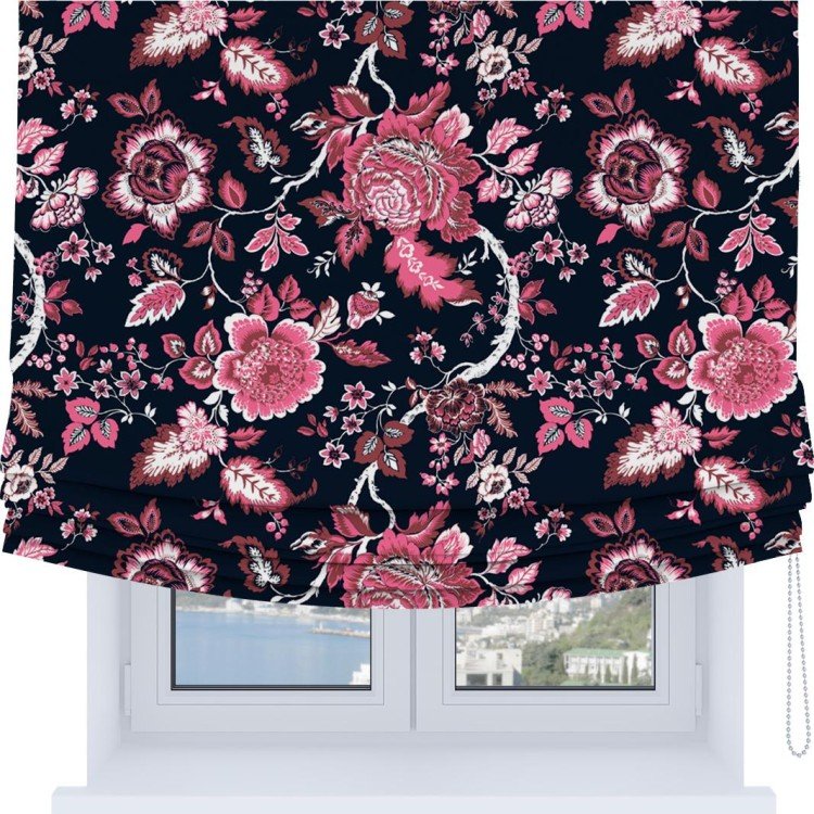 Римская штора Soft с мягкими складками, «Бал цветов»