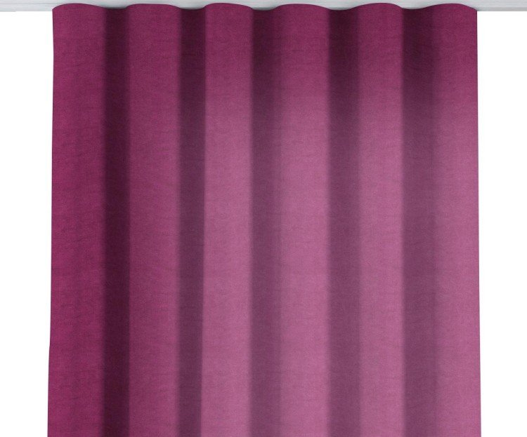 Комплект штор на тесьме «Волна», вельвет фиолетовый